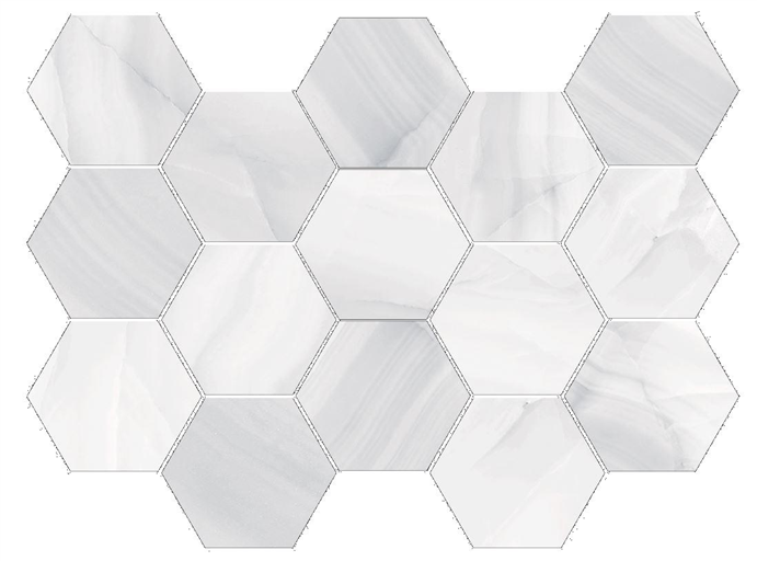 Athena Blanc Porcelain Mosaic - Hexagon