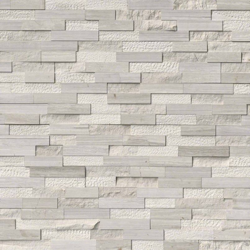 Rockmount Stacked Stone Panel White Oak Multi Marble Ledgestone
