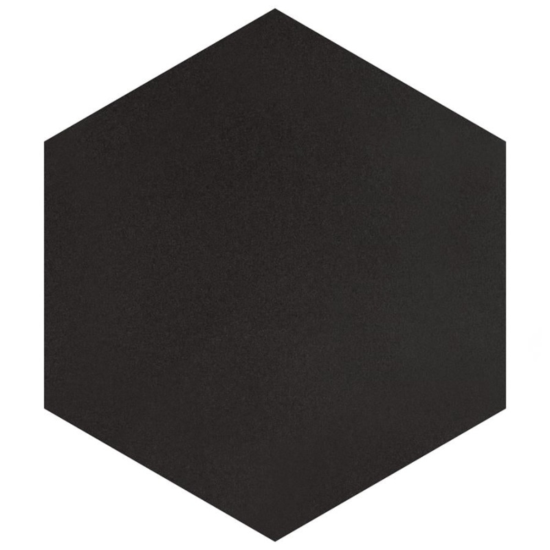 Textile Basic Grand Hex Black Porcelain Tile
