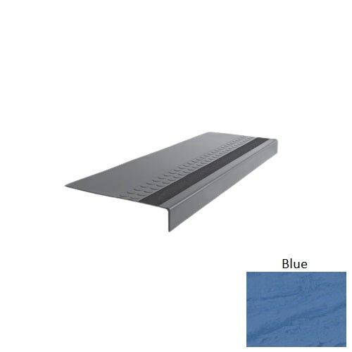 Evolving Styles Creative Elements Blue Type 585 With Flush Carborundum Strip Distinct Designs Rubber - 12" X 72" Stair Tread - Rbt Radial High Profile Design