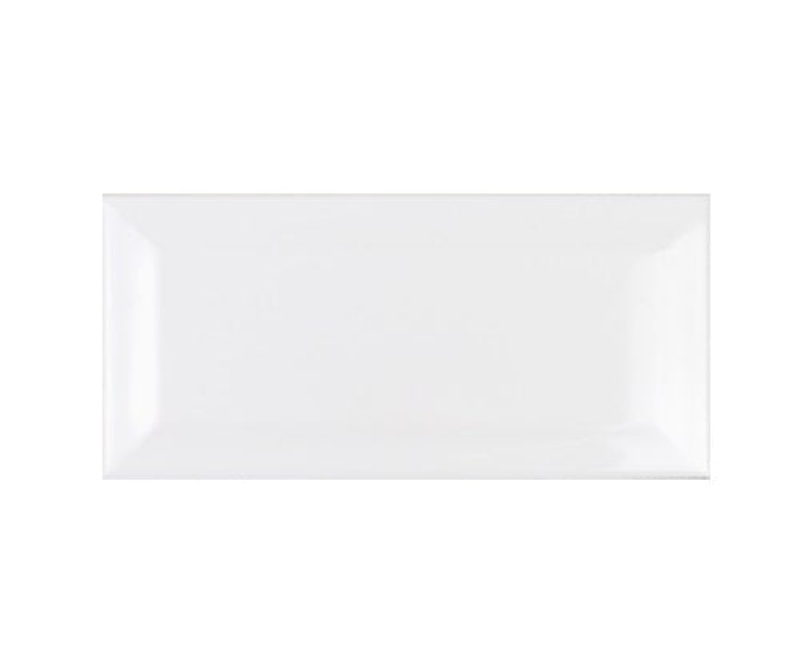 Classic White Beveled Ceramic Tile - Glossy - 3" X 6"