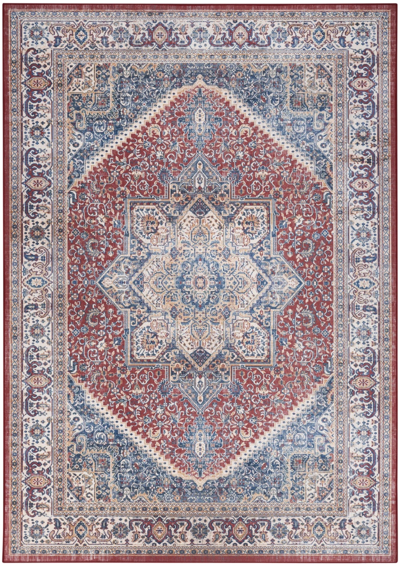 Vintage Home Vnh01 Red Blue Polyester Bohemian Area Rug