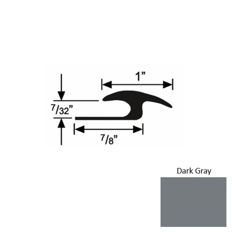 Solid 50 Dark Gray Rubber Tile / Carpet Joiner