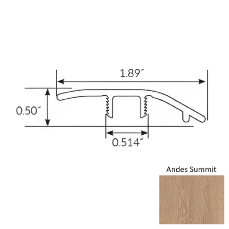 Americano Grande Andes Summit Luxury Vinyl Moulding / Trim - 94" Reducer - Ceramic Bead