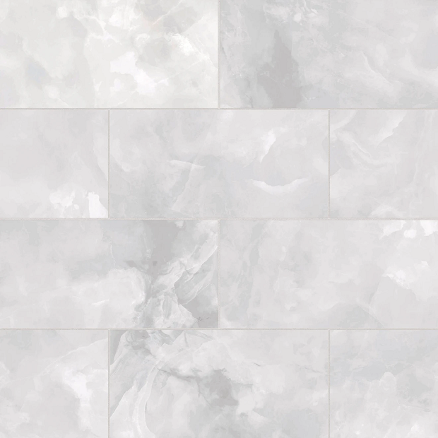 Gemma White Onyx Porcelain Tile - Polished