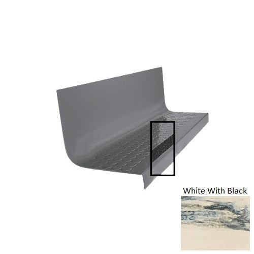 Evolving Styles Creative Elements White With Black Type 1776 With Flush Carborundum Strip Distinct Designs Rubber - 20 1/2" X 72" Stair Tread - Rgt Radial Ii Raised Disc Design