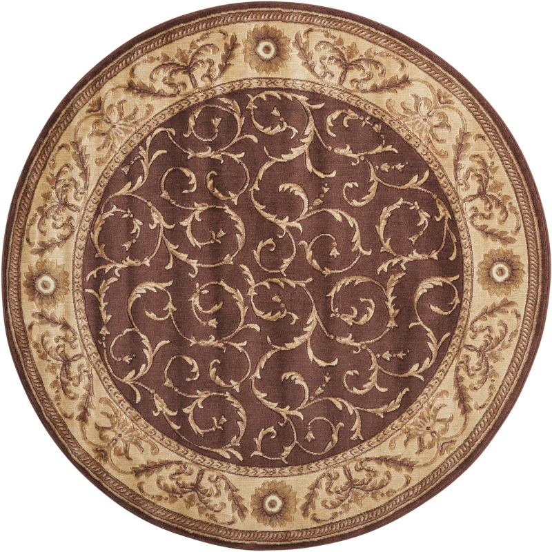 Somerset St02 Brown Traditional Round Area Rug