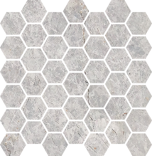 Pietra Antica Antique Stones Nuvoloso Marble Mosaic - 2" Hexagon - Brushed