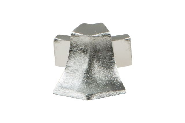 Dilex Ahka 135 Degree Outside Corner Metal Tile Edging Trim - Brushed Chrome Anodized Aluminum - 9/16" X 1"