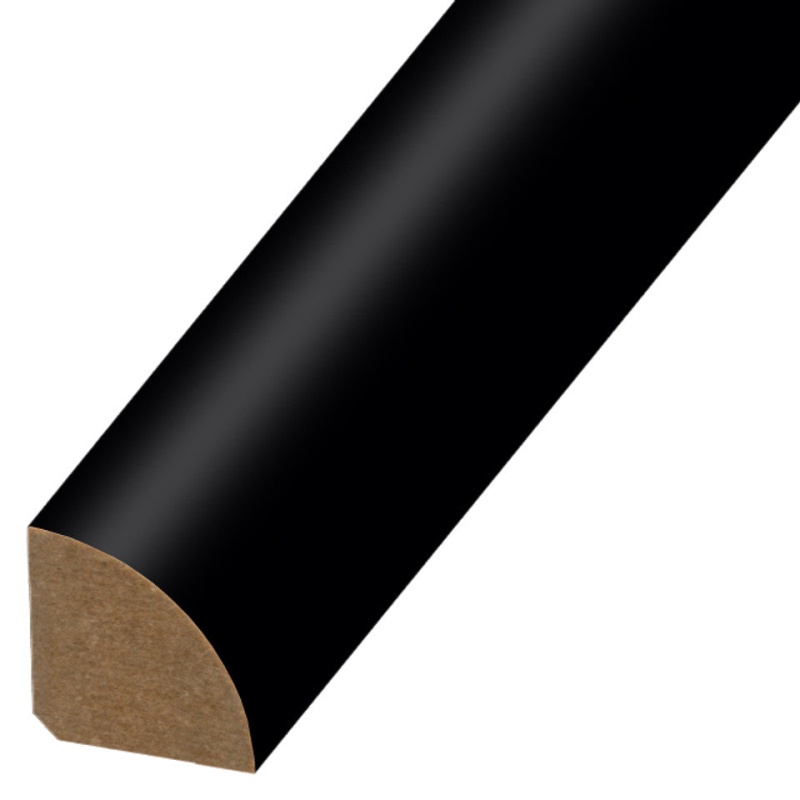 Midnight Black Laminate Wood Quarter Round Trim