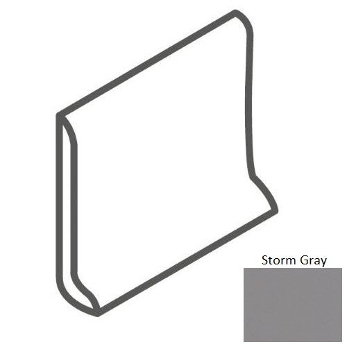 Color Story Wall Storm Gray Ceramic Wall Trim - 6" X 6" Sanitary Cove Base Slim Foot
