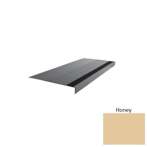 Flextones Honey Type 776 With Flush Ribbed / Smooth Insert Distinct Designs Rubber - 12" X 72" Stair Tread - Rgt Radial Ii Raised Disc Design
