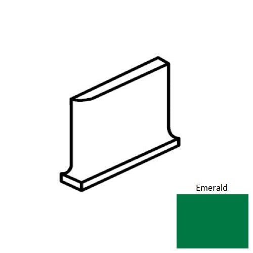 Color Wheel Classic Emerald Ceramic Wall Trim - 4 1/4" X 4 1/4" Flat Top Cove Base Corner Right - Semi Gloss
