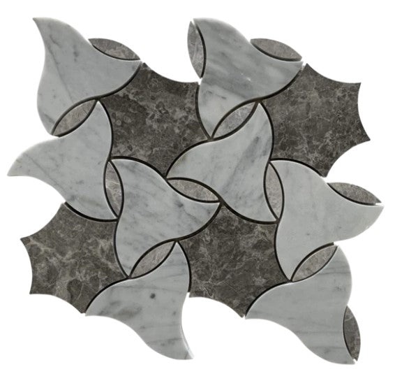 Imperial Carrara & Silver Sky Belle Marble Mosaic – Polished