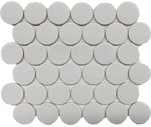 Cc Mosaics+ White Porcelain Mosaic - 2" Penny Round