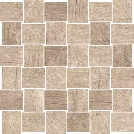 Palm Fossil Intreccio Porcelain Mosaic - 2" X 2" Basket Weave - Matte