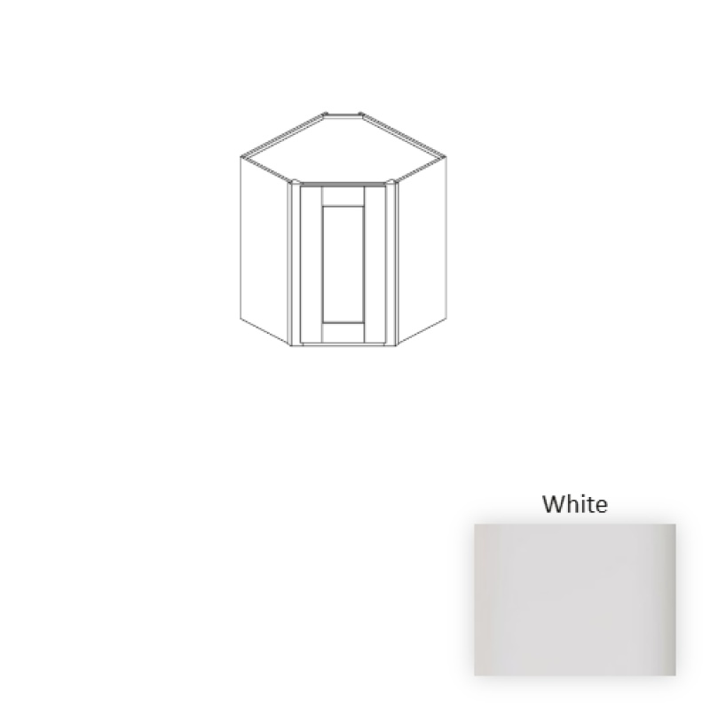 Gray Wood Kitchen Diagonal Corner Wall Cabinet - 15" X 24" X 36" (Assembly Required) - Gray