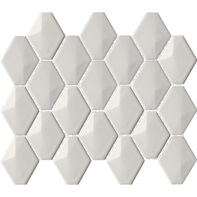 Artisan Taupe Ceramic Mosaic - Diamond - Glossy