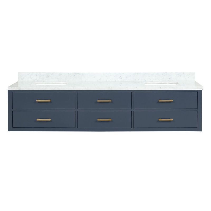 Castor Blue Wall-Mounted Double Sink Bathroom Vanity