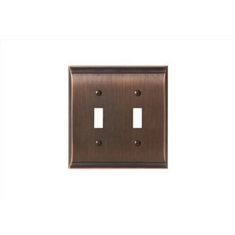 Candler Zinc 2 Gang Toggle Switch Wall Plate - Oil Rubbed Bronze - 2-Gang