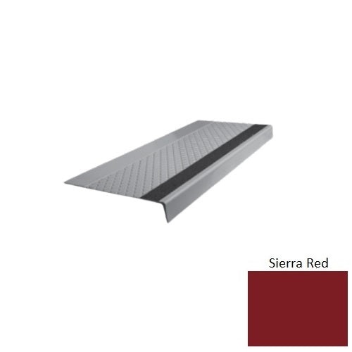 Flextones Sierra Red Type 685 With Flush Ribbed / Smooth Insert Distinct Designs Rubber - 12" X 72" Stair Tread - Diamond Profile Design