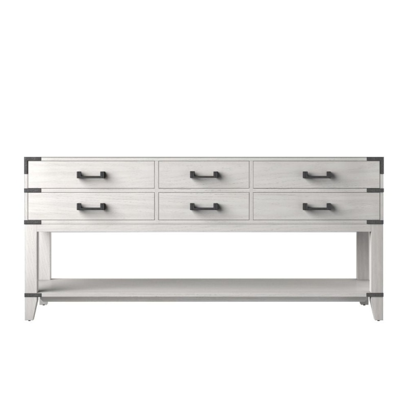 Norwalk White Oak Wood Freestanding Double Sink Bathroom Vanity - 72" - White Oak