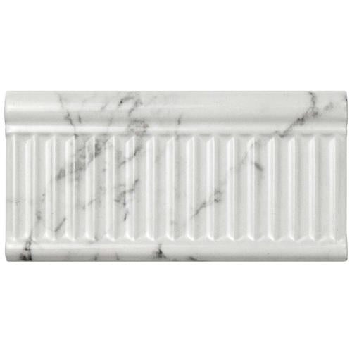 Classico Carrara Rex Ceramic Tile - Glossy - 3" x 6"