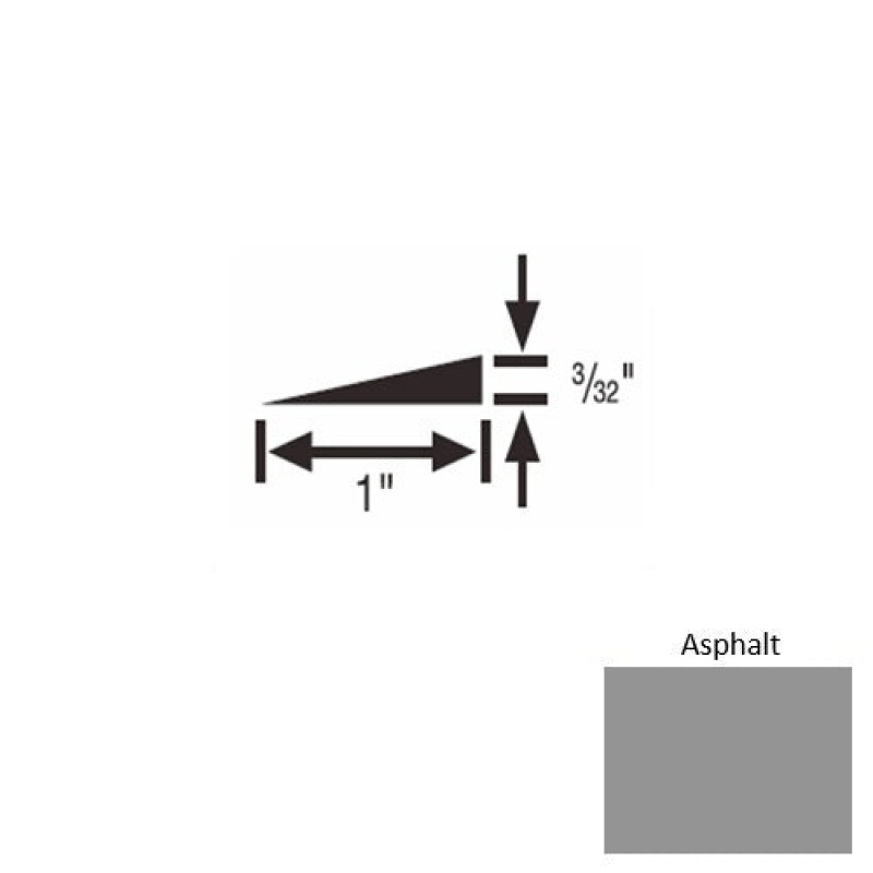 Solid 48 Asphalt Rubber Reducer Strip - 1" X 9 Ft (108") X 3/32"