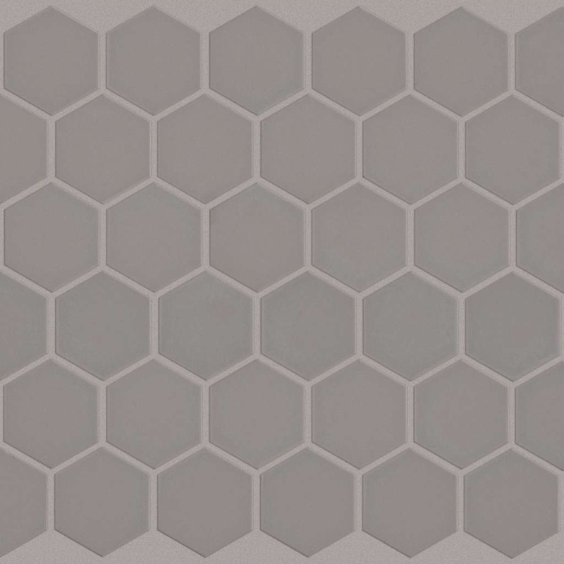 Grandeur Taupe Porcelain Mosaic - 2" X 2" Hexagon - Matte