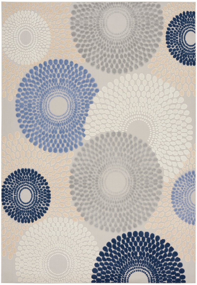 Aloha Alh29 Blue / Grey Polypropylene Modern Area Rug - 9 Ft X 12 Ft ...