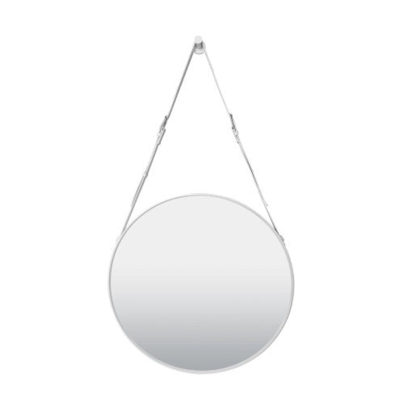 White Aluminum & Glass Framed Wall Bathroom Mirror - 24" X 24" - White Aluminum
