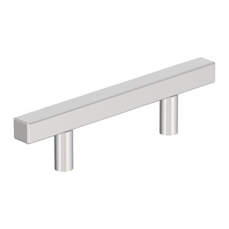 Square Zinc Bar Cabinet Pull - Polished Chrome