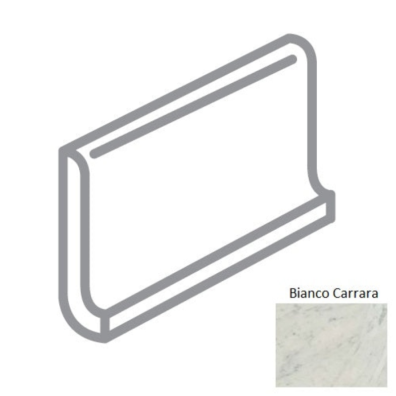 Classic 2.0 Bianco Carrara Porcelain Floor & Wall Trim - 6" X 12" Cove Base - Matte