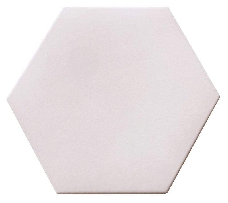 Rima Hex White Porcelain Tile - Matte - 7" X 8" Hexagon