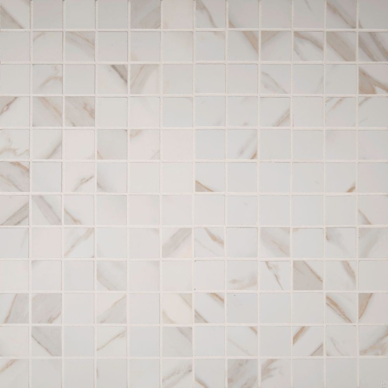 Pietra Calacatta Porcelain Mosaic - 2" X 2" - Polished