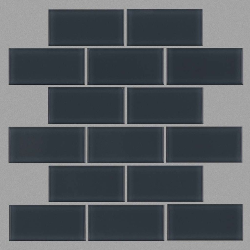 Ascendant Rainstorm Glass Mosaic - 2" x 4" Brick - Glossy