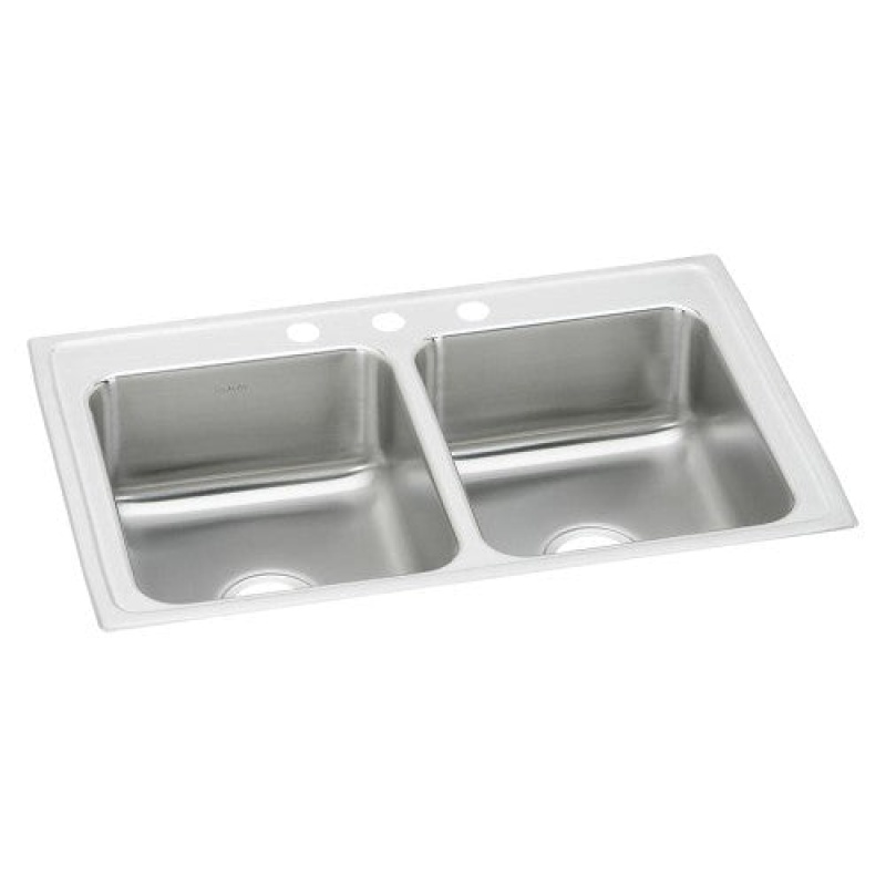Lustertone Classic Stainless Steel Drop-In Double Bowl Kitchen Sink