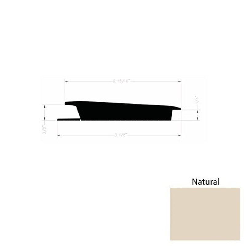 Solid 75 Natural Rubber Rolling Traffic Transition - 3 1/8" X 9 Ft (108") X 3/8" - 1/4"