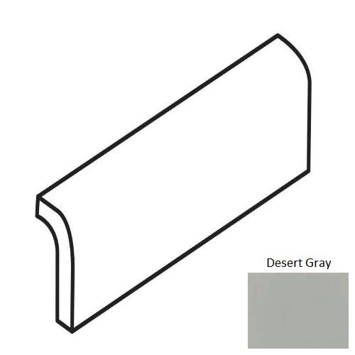 Color Wheel Classic Desert Gray Ceramic Wall Trim - 2" X 6" Radius Bullnose