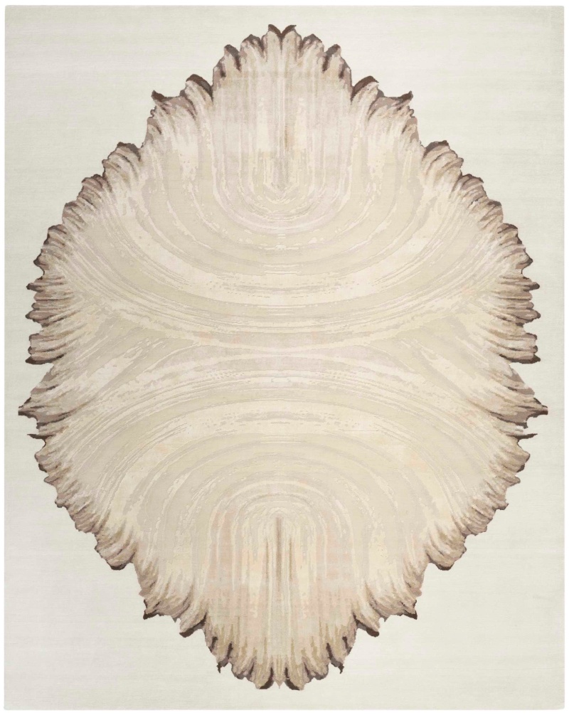 Christopher Guy Wool & Silk Sand Shell Cgs45 Wool Blend Contemporary Area Rug - 6 Ft X 9 Ft - Sand Shell