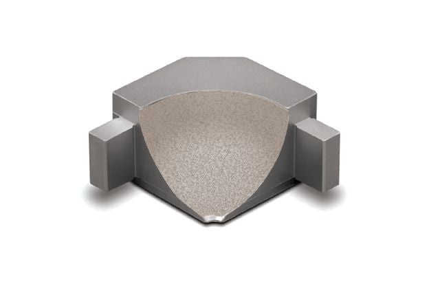 Dilex Ahk 90 Degree Inside Corner Metal Tile Edging Trim - Cream Textured Color Coated Aluminum - 1/2" X 1"