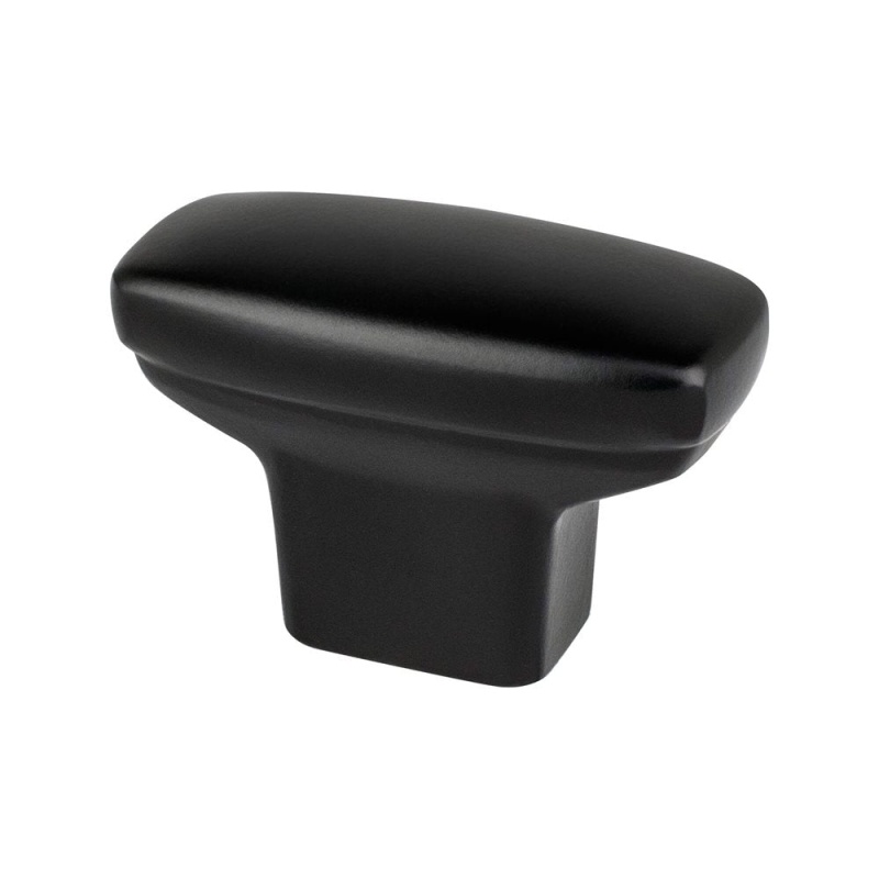 Advantage Plus Transitional Advantage One Zinc Cabinet Knob - Matte Black - 1 7/16" Length