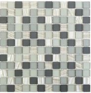 Pearl Grey Glass Mosaic - 1" X 1" - Glossy