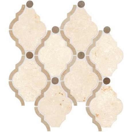 Latte Blend Marble & Limestone Mosaic - 12" X 14" Baroque - Polished