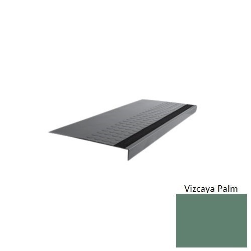 Flextones Vizcaya Palm Type 776 With Flush Ribbed / Smooth Insert Distinct Designs Rubber - 12" X 72" Stair Tread - Rgt Radial Ii Raised Disc Design