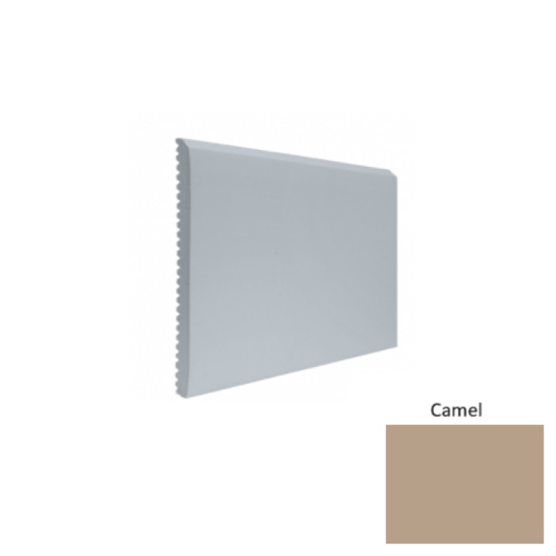 Contours #65 Vertical Camel Rubber Profiled Wall Base - Satin
