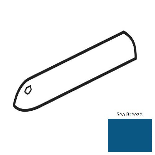 Color Wheel Classic Sea Breeze Ceramic Wall Trim - 3/4" X 6" Quarter Round Corner - Semi Gloss