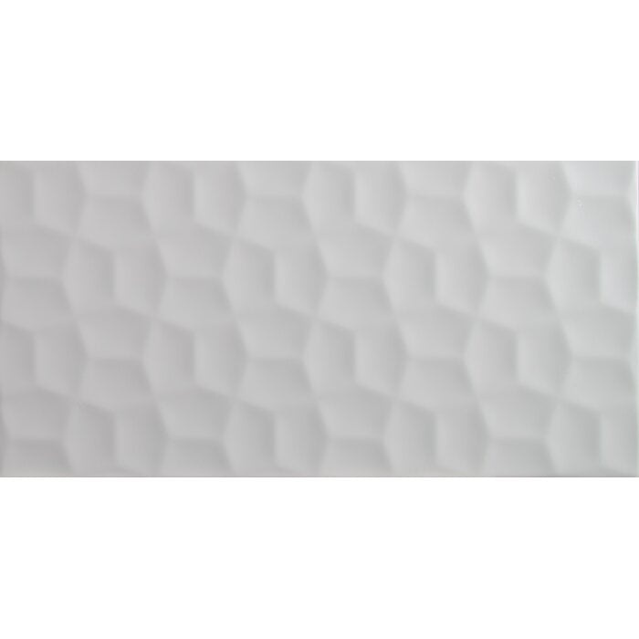 Adella Viso White Ceramic Tile - Textured - 12" X 24"