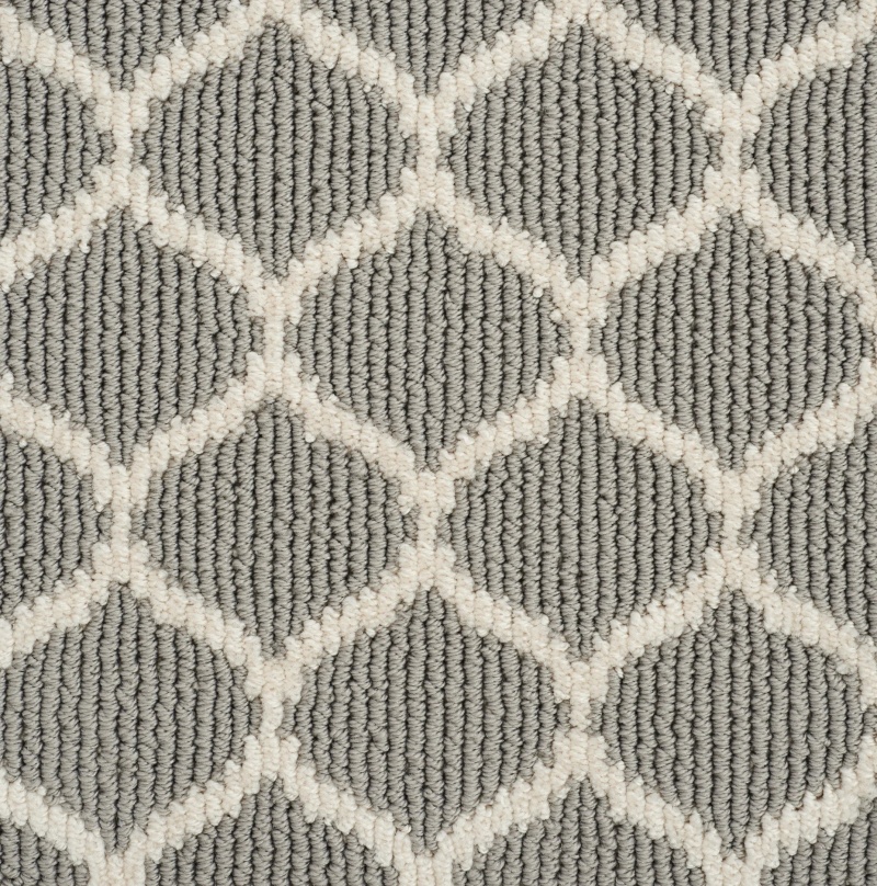Clearance Sale! Atelier Icon Legend Ogee Grey Pearls Nylon Carpet - Pattern - 12'0" X 12'3" Dye Lot: 6257475447
