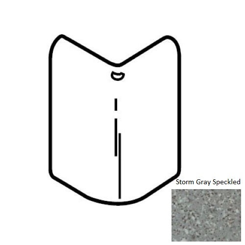 Unglazed Mosaics Storm Gray Speckled Porcelain Floor & Wall Trim - 2" X 2" Round Cap Corner - Unglazed